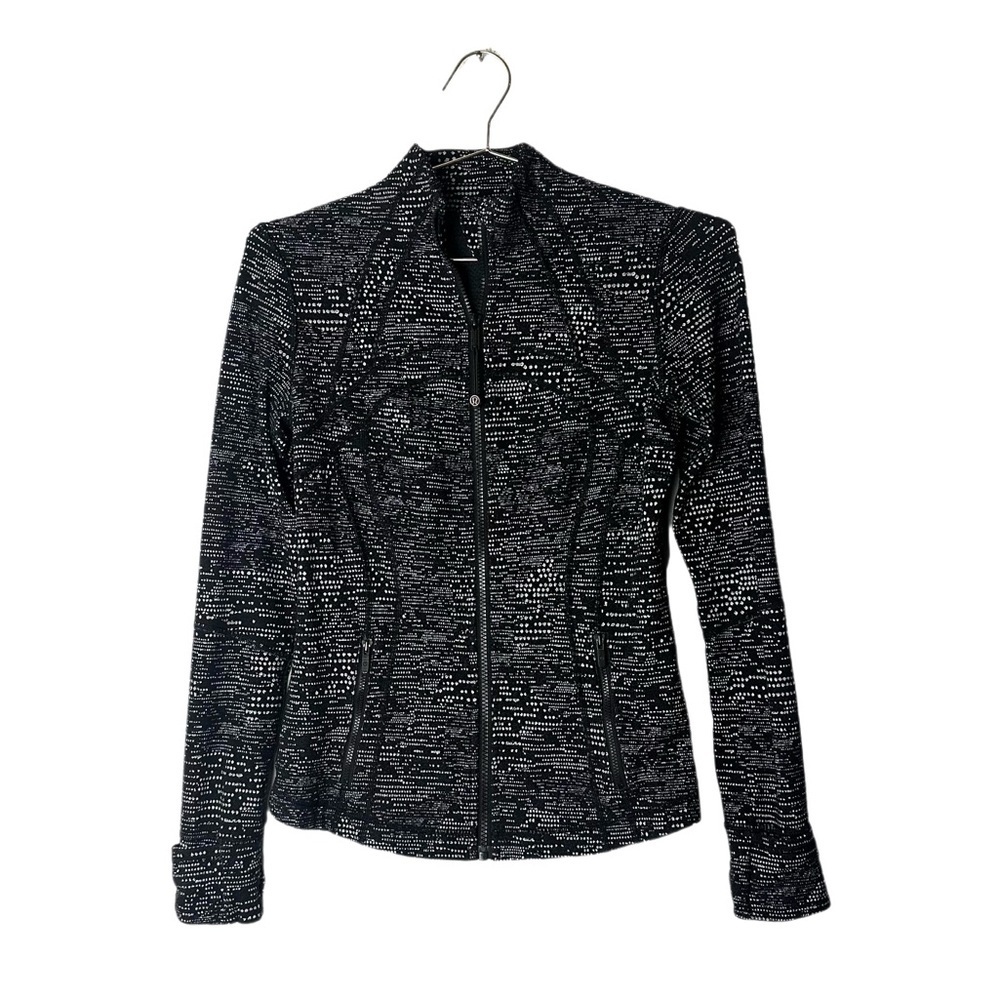 Lululemon Digital Rain Jacquard Black White Define Jacket * Luxtreme Size 6 - Picture 2 of 4